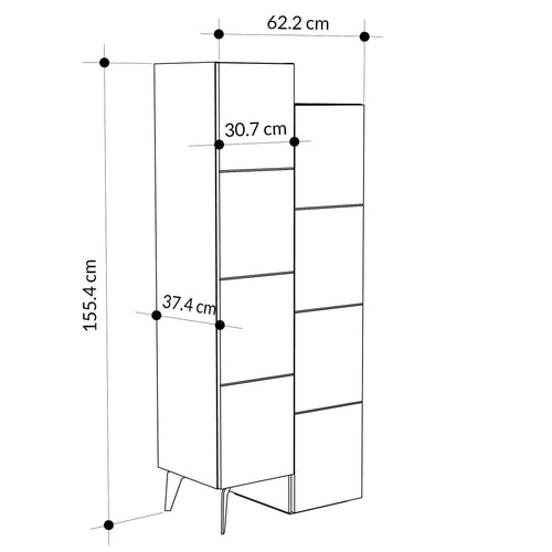 Comodă SOLEY 2 uși 62 x 156 cm, Opțiuni culoare - Maroom