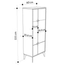 Comodă DIAMOND 4 uși 60 x 151 cm, Opțiuni culoare - Maroom