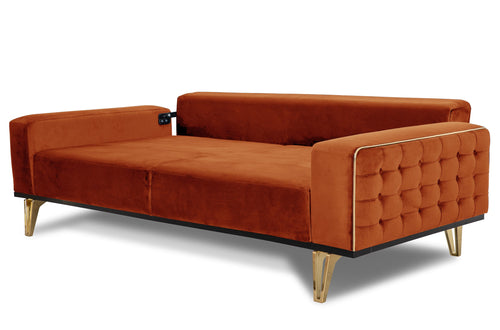 Canapea extensibilă 3 locuri SEMENTA Gold 220 cm, Easy clean, Opțiuni culoare