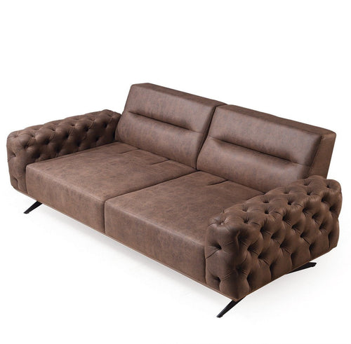 Canapea extensibilă 4 locuri HAVANA 265 cm, catifea țesătură aspect piele, Tipul picioarelor:Metal , extensibila detaliu