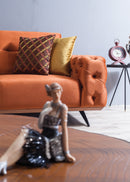 Canapea extensibilă 4 locuri HAVANA 265 cm, catifea țesătură aspect piele, Tipul picioarelor:Metal  , detaliu