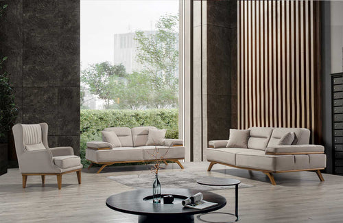 Fotoliu AVIVA fotoliu material Țesătură , picioarelor: Lemn, 2 canapea 1 fotoliu