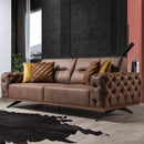 Canapea extensibilă 4 locuri HAVANA 265 cm, catifea țesătură aspect piele, Tipul picioarelor:Metal