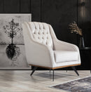 Fotoliu HAVANA 73 cm, catifea țesătură aspect piele, Tipul picioarelor:Metal