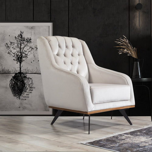 Fotoliu HAVANA 73 cm, catifea țesătură aspect piele, Tipul picioarelor:Metal