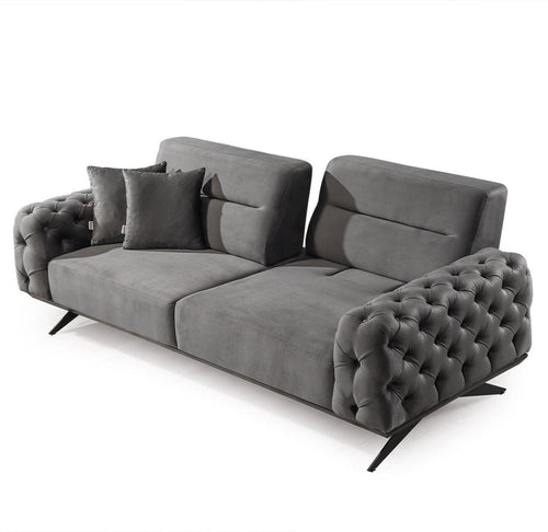 Canapea extensibilă 4 locuri HAVANA 265 cm, catifea țesătură aspect piele, Tipul picioarelor:Metal , extensibila detaliu