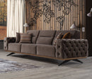 Canapea extensibilă 4 locuri HAVANA 265 cm, catifea țesătură aspect piele, Tipul picioarelor:Metal