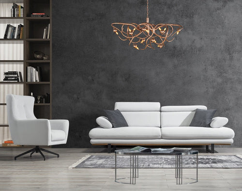 Canapea extensibilă TERRA, Țesătură cu aspect de piele, Tipul picioarelor: Metal  , 1 canapea 1 fotoliu