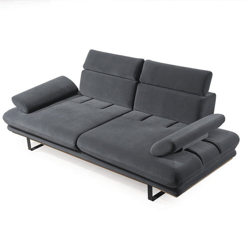 Canapea extensibilă TERRA, Țesătură cu aspect de piele, Tipul picioarelor: Metal , extensibila detalie