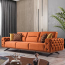 Canapea extensibilă 4 locuri HAVANA 265 cm, catifea țesătură aspect piele, Tipul picioarelor:Metal