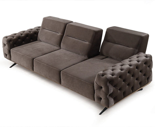 Canapea extensibilă 4 locuri HAVANA 265 cm, catifea țesătură aspect piele, Tipul picioarelor:Metal