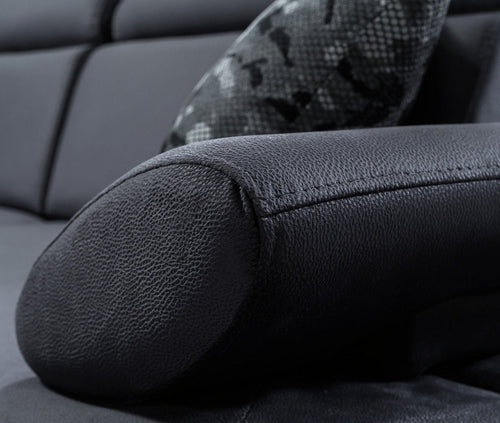 Canapea extensibilă TERRA, Țesătură cu aspect de piele, Tipul picioarelor: Metal , detaliu