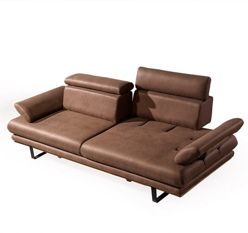 Canapea extensibilă TERRA, Țesătură cu aspect de piele, Tipul picioarelor: Metal , extensibila detalie