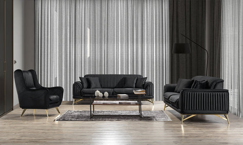 Fotoliu MAGNUM 82 cm, material: Catifea, picioarelor: Metal sau lemn   , 2 canapele  1 fotoliu