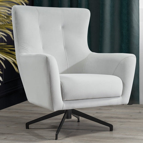 Fotoliu TERRA 77 cm, Țesătură cu aspect de piele, Tipul picioarelor: Metal