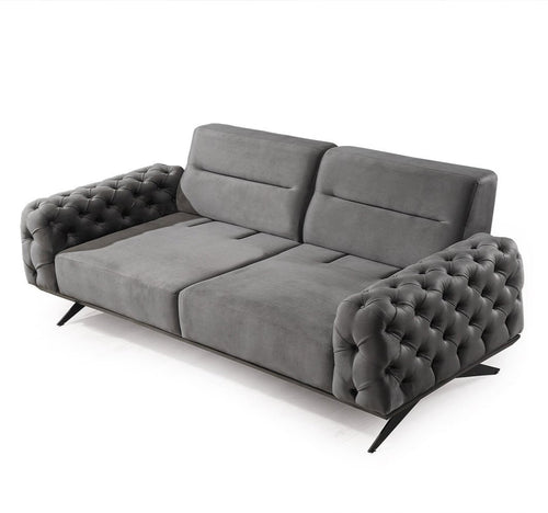 Canapea extensibilă 4 locuri HAVANA 265 cm, catifea țesătură aspect piele, Tipul picioarelor:Metal , extensibila detaliu