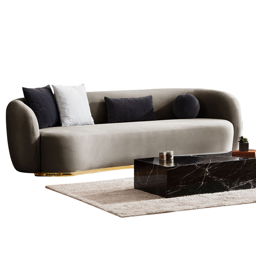 Canapea MUFFIN-MR, Opțiuni culoare, Material : Catifea  Picior&nbsp : Metal Argintiu, Pernă Pentru Spate : Burete moale