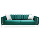 Canapea extensibilă 3 locuri EMERALD NW 215 cm, material:Catifea, picioarelor: Auriu  din fata