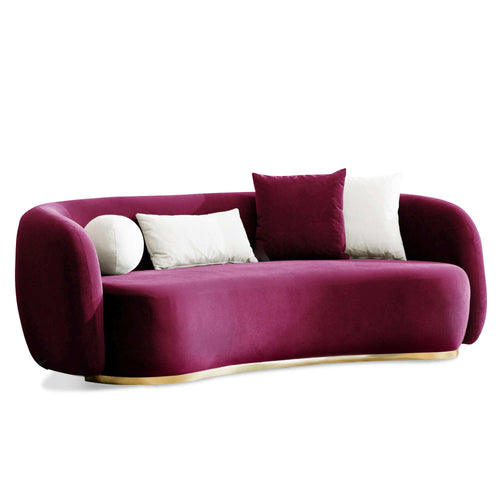 Canapea MUFFIN-MR, Opțiuni culoare, Material : Catifea  Picior&nbsp : Metal Argintiu, Pernă Pentru Spate : Burete moale