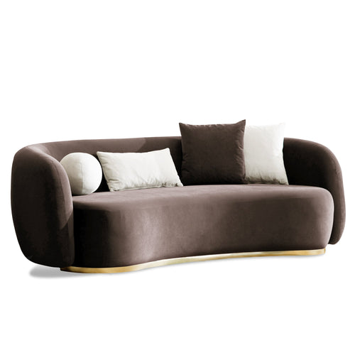 Canapea MUFFIN-MR, Opțiuni culoare, Material : Catifea  Picior&nbsp : Metal Argintiu, Pernă Pentru Spate : Burete moale