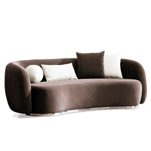 Canapea MUFFIN-MR, Opțiuni culoare, Material : Catifea  Picior&nbsp : Metal Argintiu, Pernă Pentru Spate : Burete moale