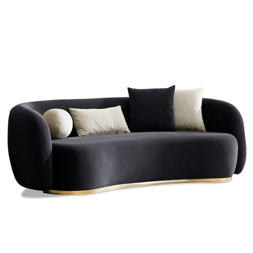 Canapea MUFFIN-MR, Opțiuni culoare, Material : Catifea  Picior&nbsp : Metal Argintiu, Pernă Pentru Spate : Burete moale