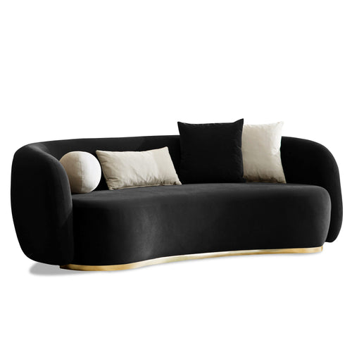 Canapea MUFFIN-MR, Opțiuni culoare, Material : Catifea  Picior&nbsp : Metal Argintiu, Pernă Pentru Spate : Burete moale