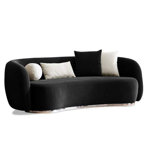 Canapea MUFFIN-MR, Opțiuni culoare, Material : Catifea  Picior&nbsp : Metal Argintiu, Pernă Pentru Spate : Burete moale