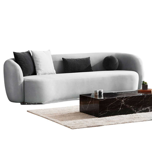 Canapea MUFFIN-MR, Opțiuni culoare, Material : Catifea  Picior&nbsp : Metal Argintiu, Pernă Pentru Spate : Burete moale