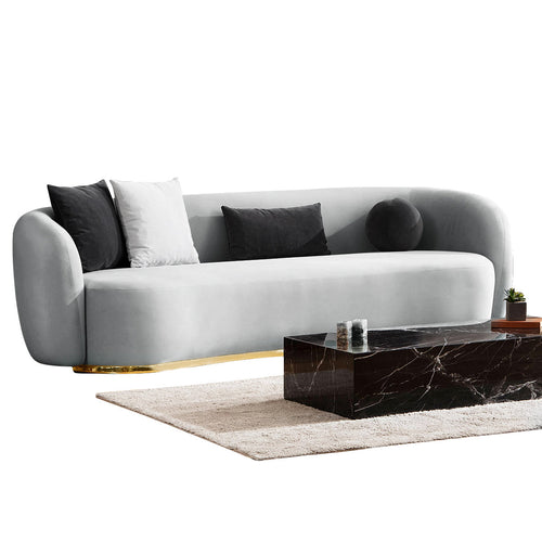 Canapea MUFFIN-MR, Opțiuni culoare, Material : Catifea  Picior&nbsp : Metal Argintiu, Pernă Pentru Spate : Burete moale