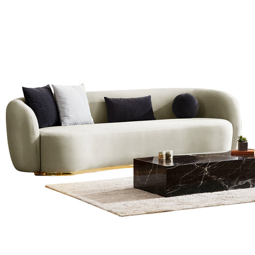 Canapea MUFFIN-MR, Opțiuni culoare, Material : Catifea  Picior&nbsp : Metal Argintiu, Pernă Pentru Spate : Burete moale