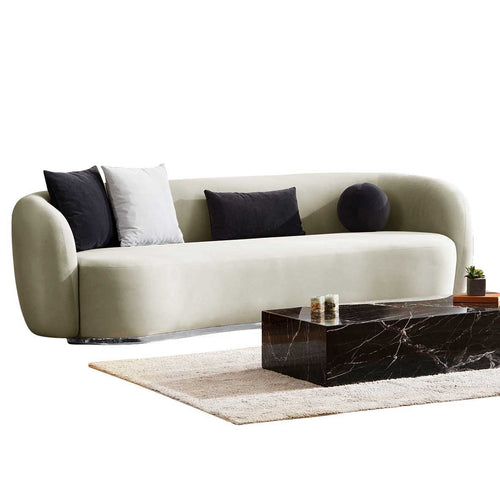 Canapea MUFFIN-MR, Opțiuni culoare, Material : Catifea  Picior&nbsp : Metal Argintiu, Pernă Pentru Spate : Burete moale