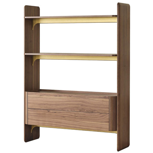 Bibliotecă ASTRA 2 rafturi 2 sertare 128 x 175 cm - Maroom