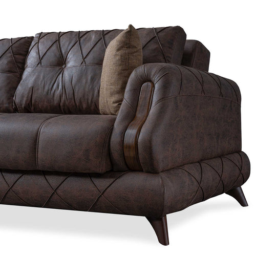 Canapea extensibilă PRINCE, Tipul picioarelor: Lemn, detalie