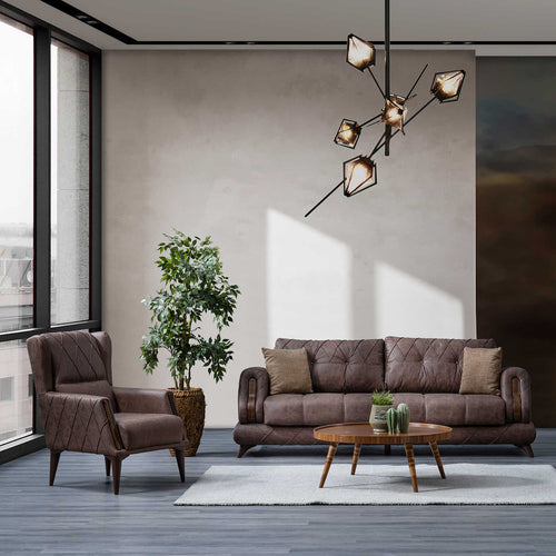 Canapea extensibilă PRINCE, Tipul picioarelor: Lemn,  setul 1 fotoliu 1 canapea