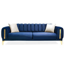 Canapea extensibilă 3 locuri EMERALD NW 215 cm, material:Catifea, picioarelor: Auriu,  din fata