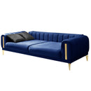 Canapea extensibilă 3 locuri EMERALD NW 215 cm, material:Catifea, picioarelor: auriu,  detalie extensibila