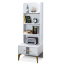 Bibliotecă LOTTO 4 rafturi 1 sertar 59 x 165 cm, Alb