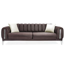 Canapea extensibilă 3 locuri EMERALD NW 215 cm, material:Catifea, picioarelor: silver,  din fata