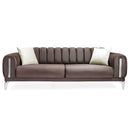 Canapea extensibilă 3 locuri EMERALD NW 215 cm, material:Catifea, picioarelor: silver,  din fata