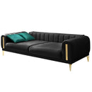 Canapea extensibilă 3 locuri EMERALD NW 215 cm, material:Catifea, picioarelor: auriu,  detalie extensibila