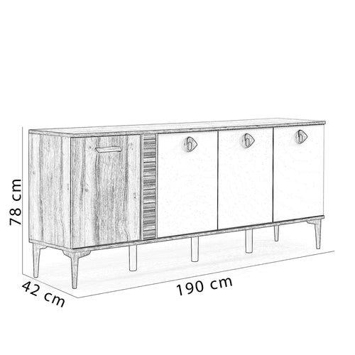 Comodă LEILA 4 uși 190 x 78 cm - Maroom