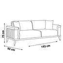 Canapea extensibilă AVENZA lemn masiv, Opțiuni culoare şi dimensiune 