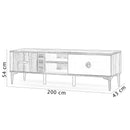 Comodă TV LEILA 2 rafturi 2 sertare 200 cm - Maroom