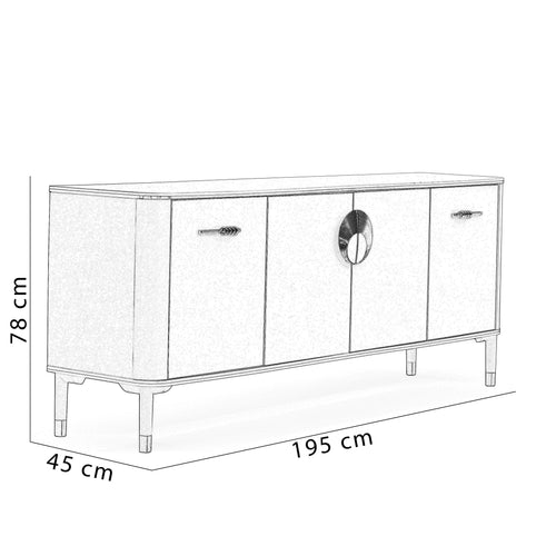 Comodă cu oglindă ECRU 195 x 78 cm - Maroom