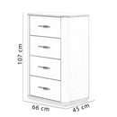 Comodă ECRU 4 sertare 66 x 107 cm - Maroom