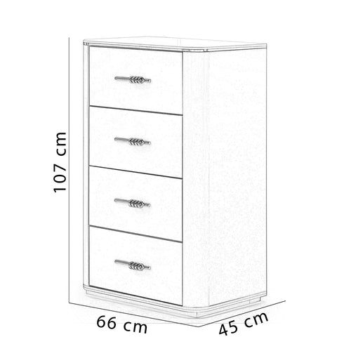 Comodă ECRU 4 sertare 66 x 107 cm - Maroom
