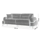 Canapea extensibilă RONNY 3 locuri 238 cm, Opțiuni culoare - Maroom