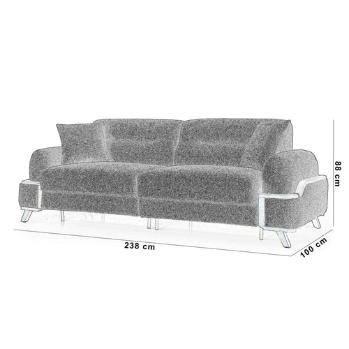 Canapea extensibilă RONNY 3 locuri 238 cm, Opțiuni culoare - Maroom