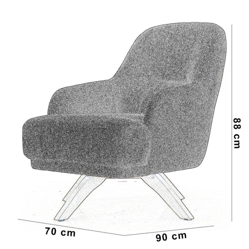 Fotoliu RONNY 70 cm - Maroom